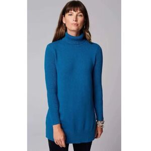 J Jill Blue Ribbed Turtleneck Sweater Plus Size 3X New